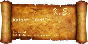 Kaizer Elmár névjegykártya